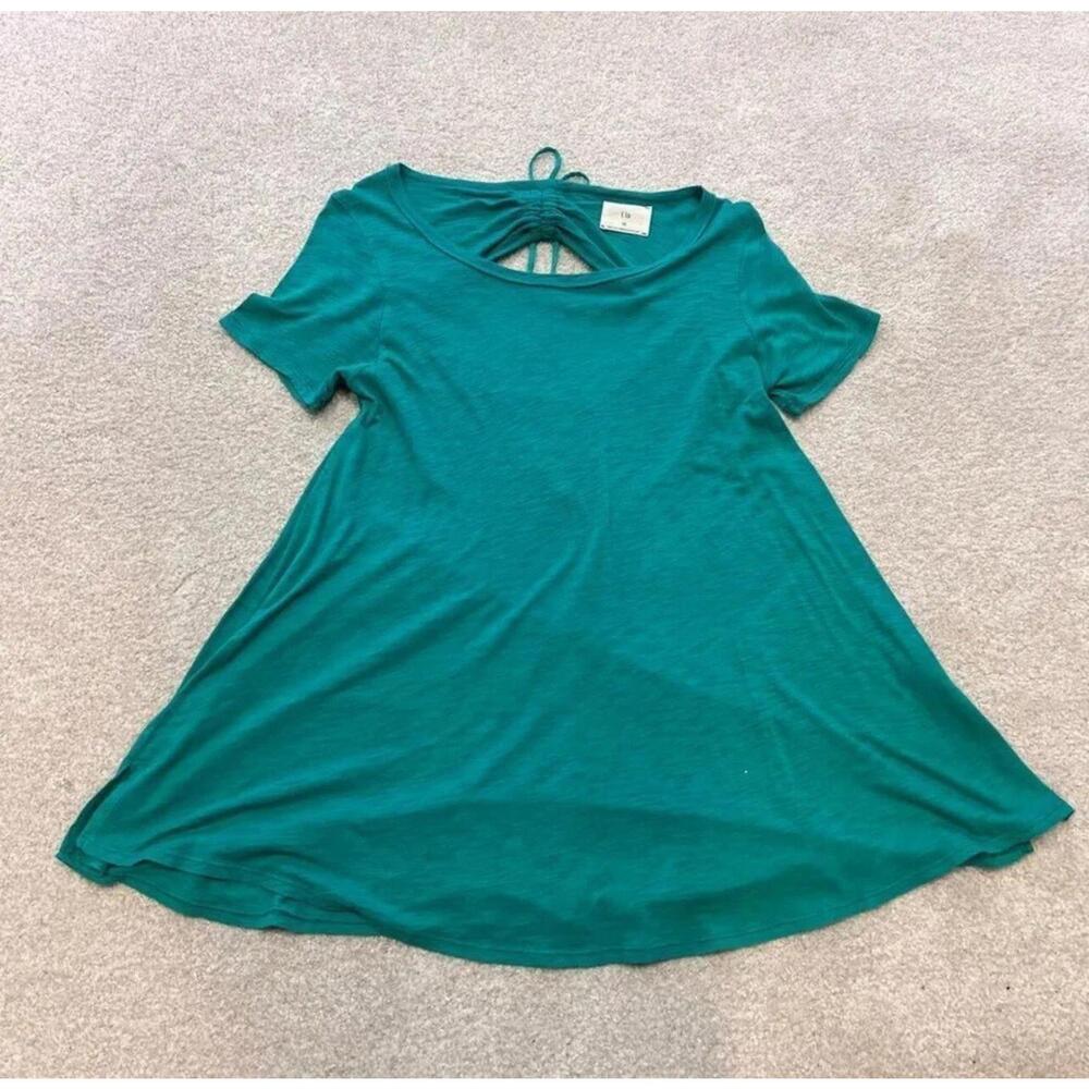 T.La Anthropologie Blouse Green Women's Size XS Short Sleeve - Picture 5 of 11
